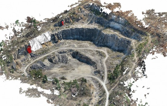 Model kopalni Wapienia Nielepice z prowadzonymi analizami